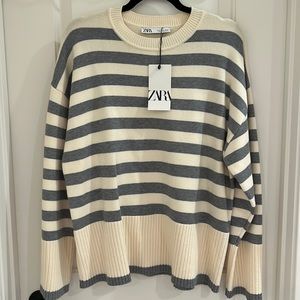 Zara stripped crew neck sweater